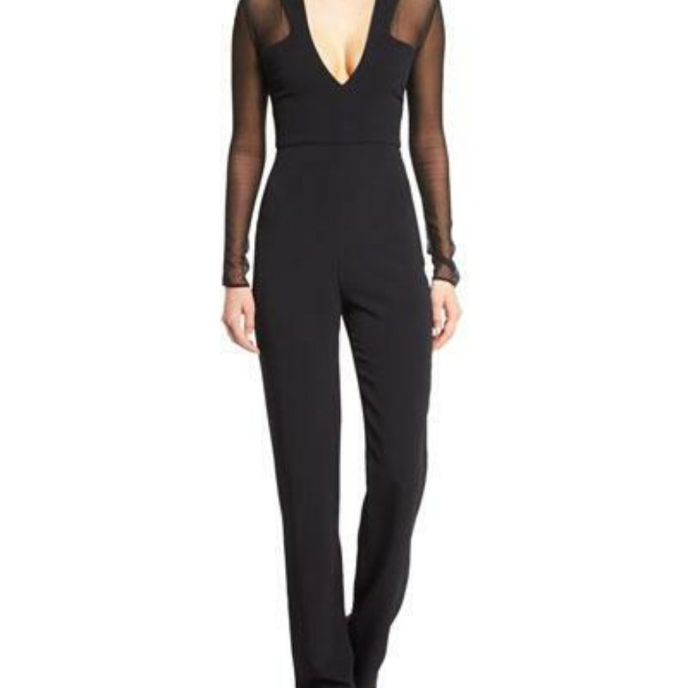 Cushnie Et Ochs Black Jumpsuit with Sheer Sleeves Like new - Picture 2 of 14